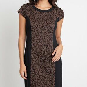 Leopard Print Colorblock Dress